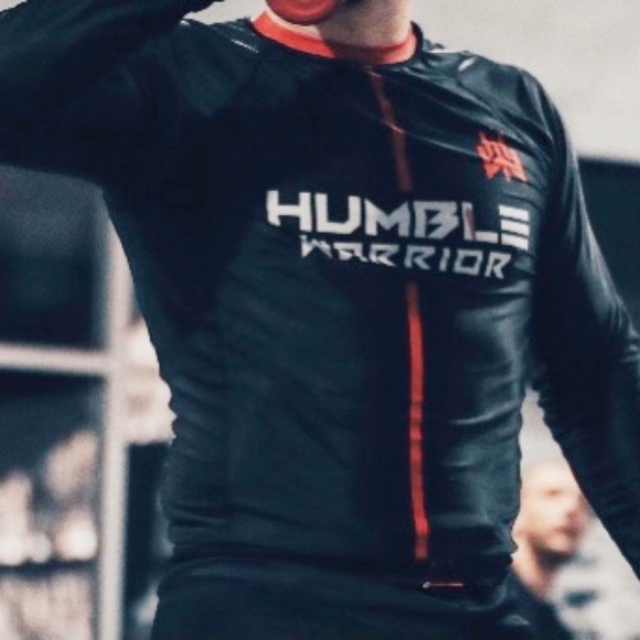 Rashguard Quality Premium Black with Red Accents Logo HW Long Sleeves